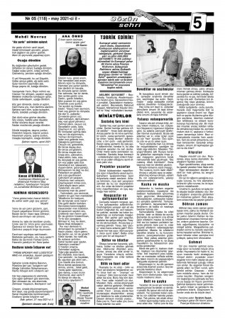 Azərbaycanlı gənc yazar Kənan Aydınoğlunun şeirləri вЂњSözün SehriвЂќ ədəbi-bədii, ictimai qəzetinin may sayında işıq üzü görüb